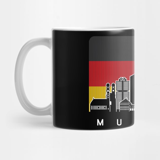 Munich Germany Skyline German Flag by travel2xplanet